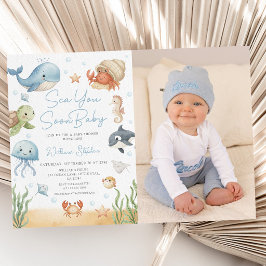 Tot Ziens Schatje Onder de Zee Foto Baby Borrel  Kaart