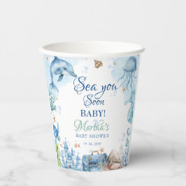 Tot Ziens Schelp Baby Borrel Papieren Bekers