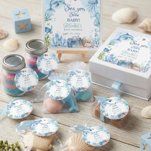 Tot Ziens Schelp Baby Borrel Vierkante Sticker