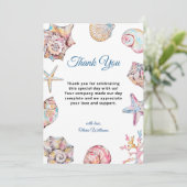 Tot Ziens Schelp Baby Shower Bedankkaart (Staand voorkant)