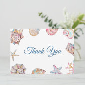 Tot Ziens Schelp Baby Shower Bedankkaart (Staand voorkant)
