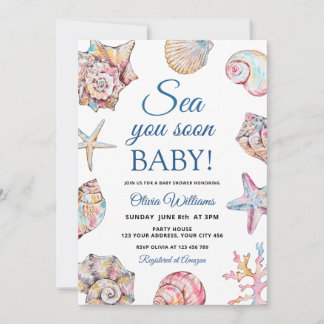Tot Ziens Schelp Baby Shower Kaart