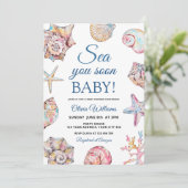 Tot Ziens Schelp Baby Shower Kaart (Staand voorkant)