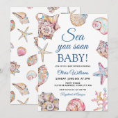 Tot Ziens Schelp Baby Shower Kaart (Voorkant / Achterkant)