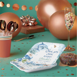 Tot Ziens Schelp Baby Shower Papieren Bordje
