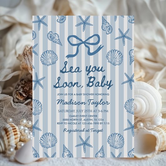 Tot Ziens Schelp Kust Baby Shower Kaart