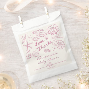 Tot ziens schelpen strand meisjes baby shower bedankzakje
