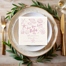 Tot ziens schelpen strand meisjes baby shower