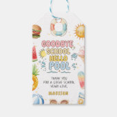 Tot ziens school, hallo zomer, einde van school cadeaulabel (Voorkant)