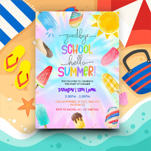 Tot ziens School Hallo Zomer Zwembad Feest Kaart