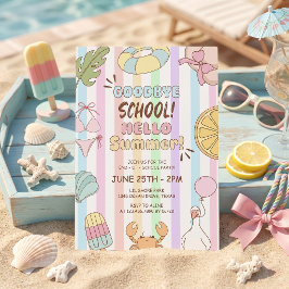 Tot ziens School Hallo Zomerfeest Strepen Kaart