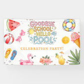 Tot ziens school hallo zwembad spandoek (Horizontaal)
