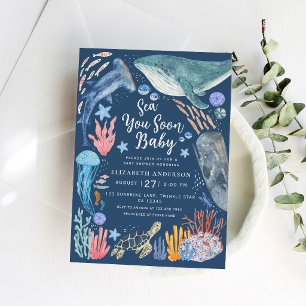 Tot Ziens Snel Oceandieren Jongen Baby Shower Uitn Kaart