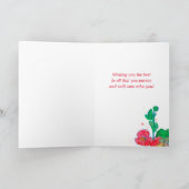 Tot ziens Succes Red Hollyhock Flowers Kaart (Binnen)