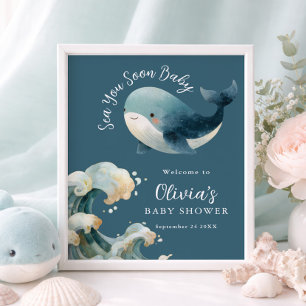 Tot Ziens Walvis Baby Shower Kaarten Cadeaus Bord Poster