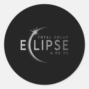 Totaal 04 08 24 Totale zonsverduistering 2024 9 Ronde Sticker