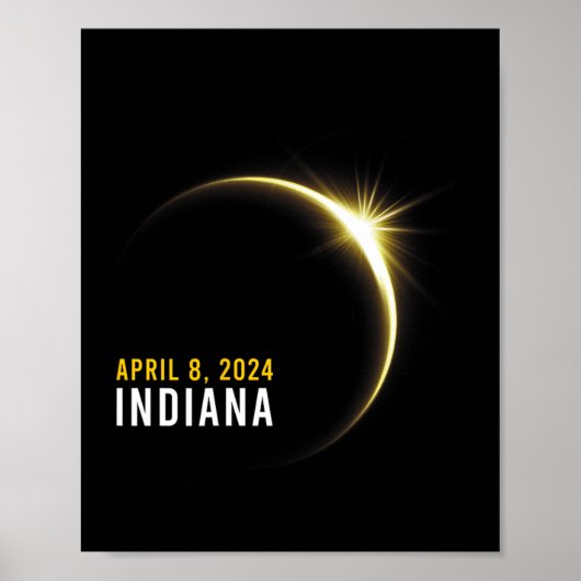 Totaal 04 08 24 Totale zonsverduistering 2024 Indi Poster (Voorkant)