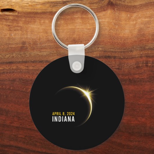 Totaal 04 08 24 Totale zonsverduistering 2024 Indi Sleutelhanger (Voorkant)