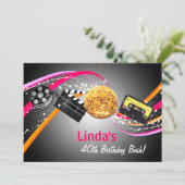 totaal 80-decennium themaretro party Invitation Kaart (Staand voorkant)