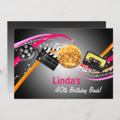 totaal 80-decennium themaretro party Invitation Kaart (Voorkant / Achterkant)