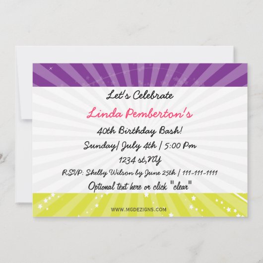 totaal 80-decennium themaretro party Invitation Kaart (Achterkant)