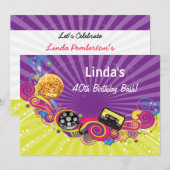 totaal 80-decennium themaretro party Invitation Kaart (Voorkant / Achterkant)