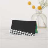 Totaal 80s Harten en Strepen Bruiloft Plaatskaartje (Achterkant)