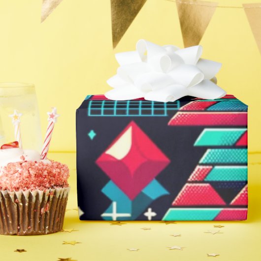 Totaal 80s Kerstpakpapier Cadeaupapier (Verjaardagsfeest)