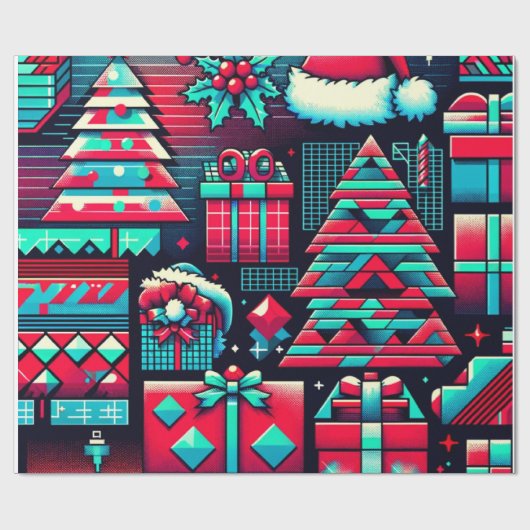 Totaal 80s Kerstpakpapier Cadeaupapier (Vlak)