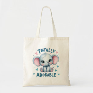 Totaal Aanbiddelijke Baby Olifant Illustratie Tote Bag