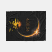 Totaal Amerika 04 08 24 Totaal Zonnerampen 2024 Fleece Deken (Voorkant (Horizontaal))