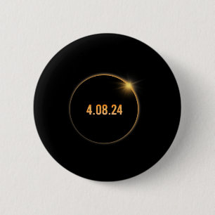 Totaal Amerika 04 08 24 Totaal Zonnerampen 2024 Ronde Button 5,7 Cm