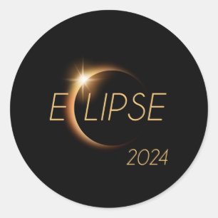 Totaal Amerika 04 08 24 Totaal Zonnerampen 2024 Ronde Sticker