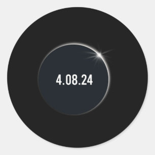 Totaal Amerika 04 08 24 Totaal Zonnerampen 2024 Ronde Sticker