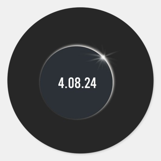 Totaal Amerika 04 08 24 Totaal Zonnerampen 2024 Ronde Sticker (Voorkant)