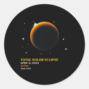 Totaal Amerika 04 08 24 Totaal Zonnerampen 2024 Ronde Sticker