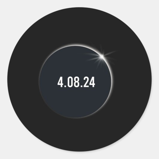 Totaal Amerika 04 08 24 Totaal Zonnerampen 2024 Ronde Sticker (Voorkant)