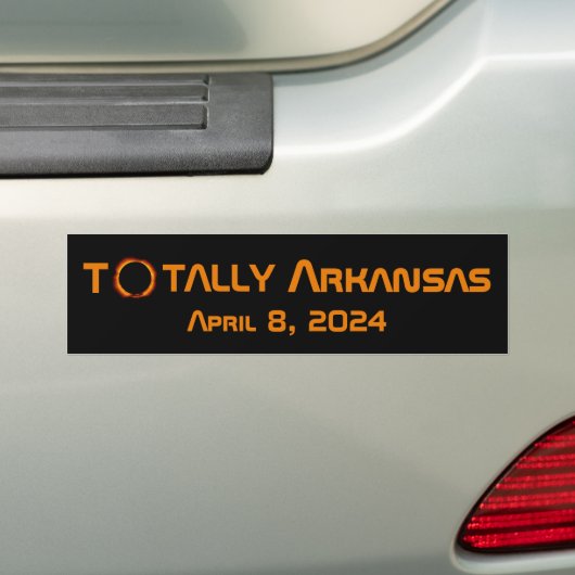Totaal Arkansas 2024 Zonsverduistering Bumpersticker (Op auto)