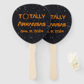 Totaal Arkansas 2024 Zonsverduistering Handwaaier (Voorkant en achterkant)