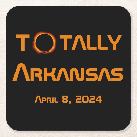 Totaal Arkansas 2024 Zonsverduistering Kartonnen Onderzetters (Voorkant)