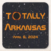 Totaal Arkansas 2024 Zonsverduistering Kartonnen Onderzetters (Voorkant)