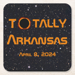 Totaal Arkansas 2024 Zonsverduistering Kartonnen Onderzetters