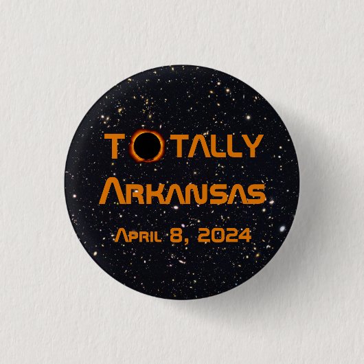 Totaal Arkansas 2024 Zonsverduistering Ronde Button 3,2 Cm (Voorkant)
