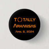 Totaal Arkansas 2024 Zonsverduistering Ronde Button 3,2 Cm (Voorkant)