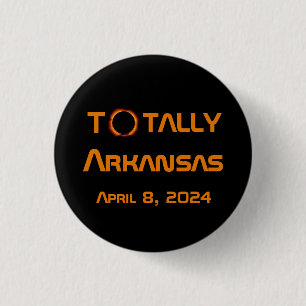 Totaal Arkansas 2024 Zonsverduistering Ronde Button 3,2 Cm
