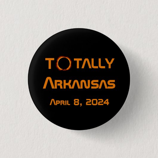 Totaal Arkansas 2024 Zonsverduistering Ronde Button 3,2 Cm (Voorkant)