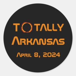 Totaal Arkansas 2024 Zonsverduistering Ronde Sticker