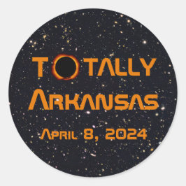 Totaal Arkansas 2024 Zonsverduistering Ronde Sticker