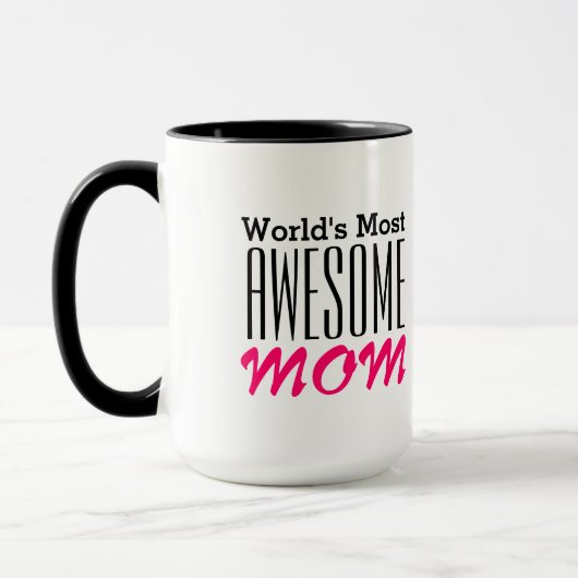 Totaal AWESOME MOEDER-tekst ontwerp Mok (Links)
