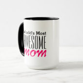 Totaal AWESOME MOEDER-tekst ontwerp Mok (Voorkant links)